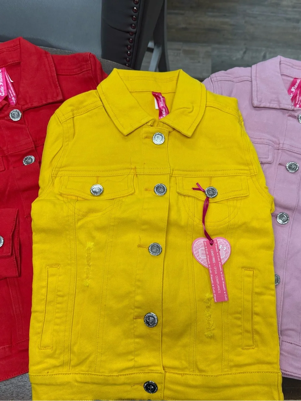 NWT 3 PC Girls' Pink Denim Jacket